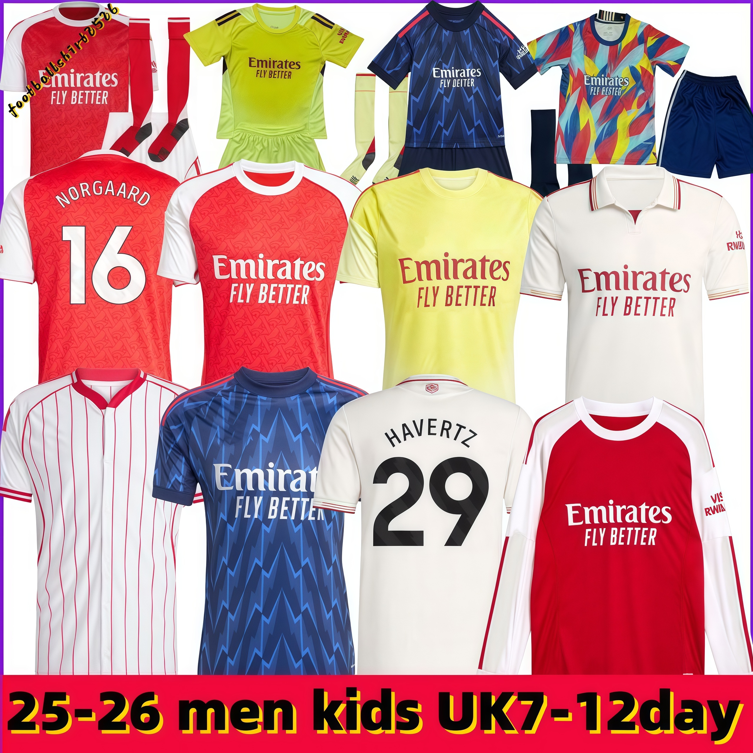 2026 arsenalfootball kits 25 26 EZE soccer jerseys RICE SAKA MARTINELLI ODEGAARD SALIBA HAVERTZ Men kids kits Player Fans TROSSARD ArSeN Football Jersey Shirt la