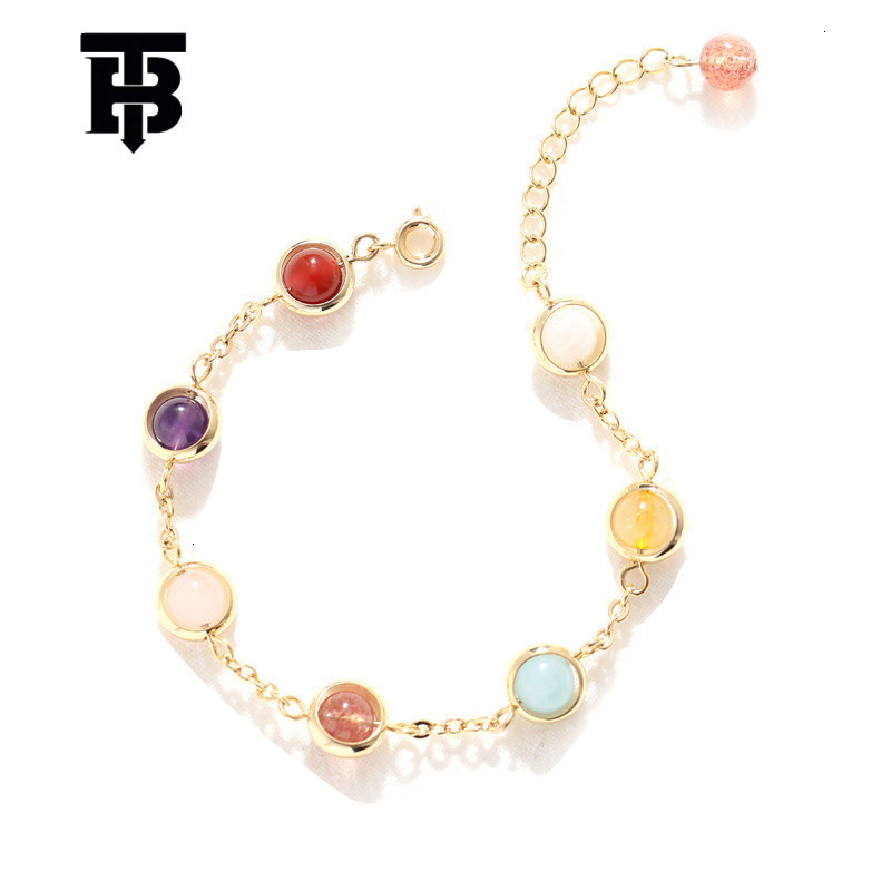 Free Shipping New Accessories Crystal For Women Sweet Colorful Lucky Exquisite Version Rainbow Candy Beads Bracelet Wholesale Z260313