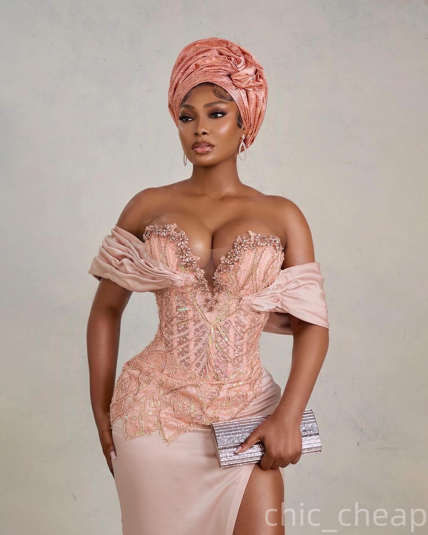 Aso Ebi Champagne Mermaid Prom Dress 2025 Lace Crystals Satin Sweetheart Evening Formal Party Birthday Dresses Robe De Sorrie Reception Gowns For Spec