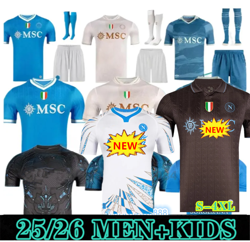 24 25 26 NAPOLI soccer jerseys Maglia Naples ZIELINSKI ANGUISSA OLIVERA KVARATSKHELIA KIDS FOOTBALL SHIRT OSIMHEN FABIAN SSC Napoli Maillots de foot Champion 4