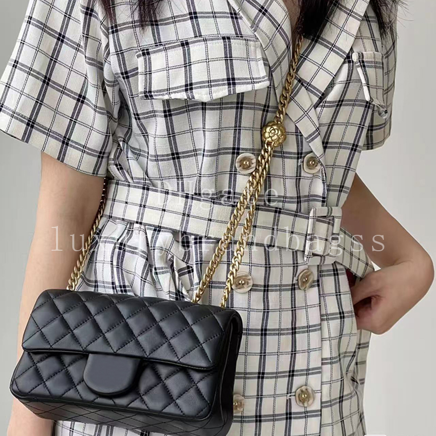 Big Bull Factory Designer Crossbody bag 20cm Women Shoulder bag lambskin Flap bag With Box CAS4041A