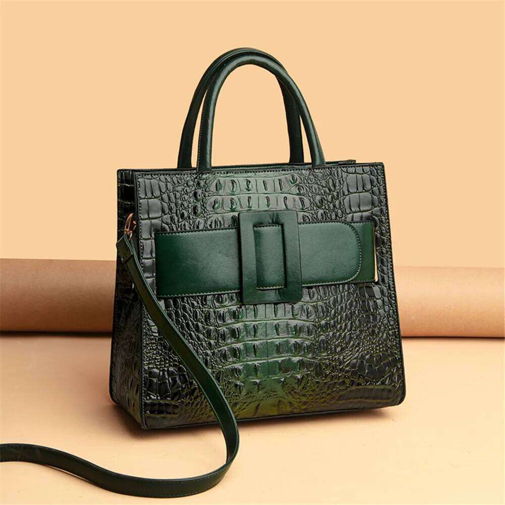 Brand Crocodile Belt Handbags Women Leather Shoulder Designer Crossbody Bags Female Retro Tote Handbag