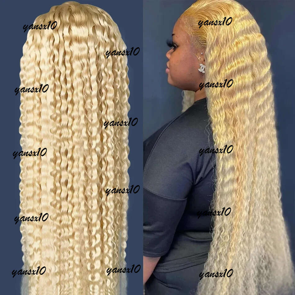 40 Inch 613 Honey Blonde Color Curly Human Hair Deep Wave 13x4 13x6 Hd Lace Frontal Wigs Brazilian Wig for Women 250 Density