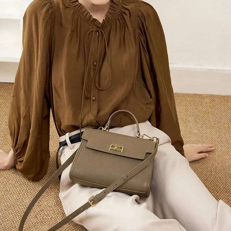 2024 Women Genuine Leather Top Handle Bags Fashion Shoulder Bag
