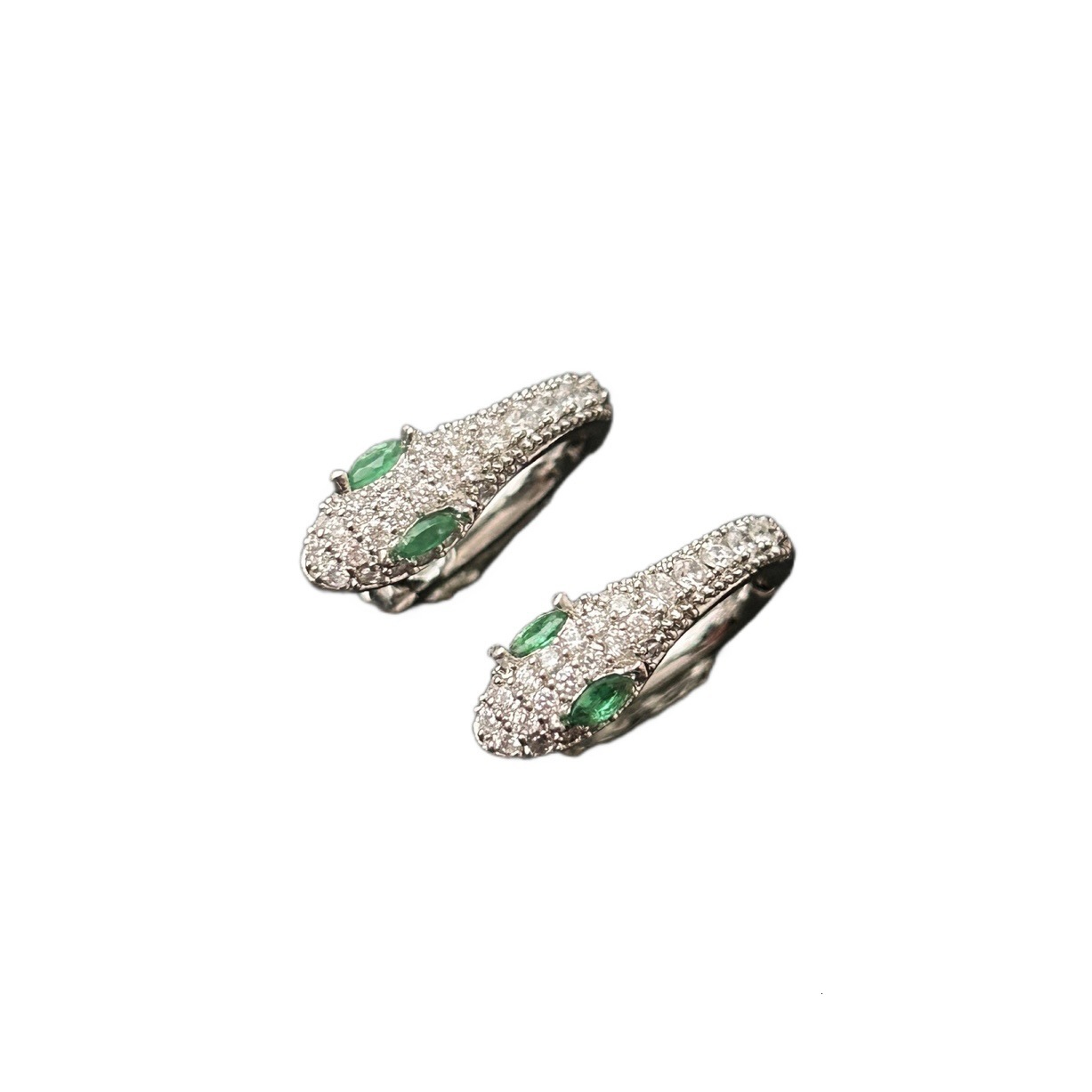 Luxury Brand Designer Jewelry European And American Foreign Trade Snake-Shaped Zircon Earrings For Women, Summer Light Luxury Niche Design Sense Hoop 