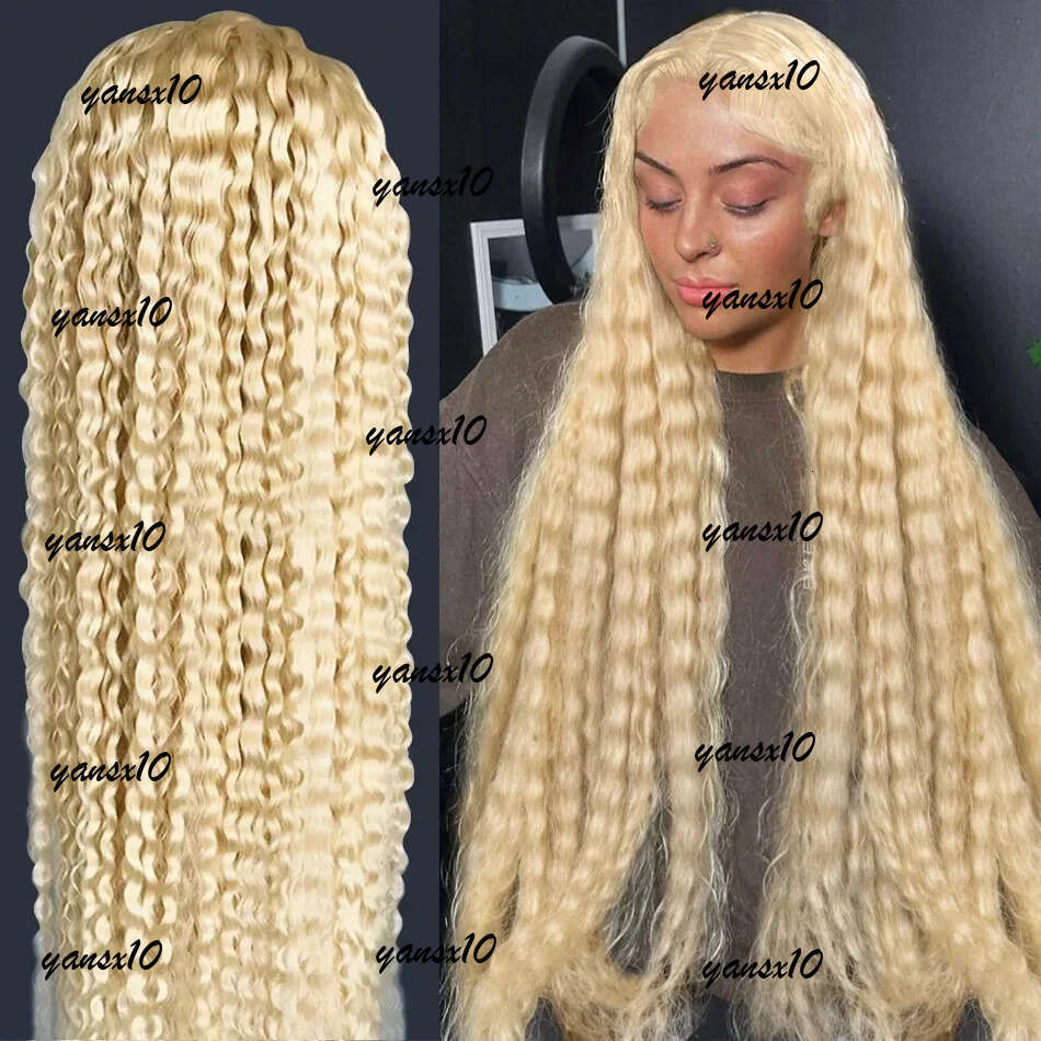 40 Inch 613 Honey Blonde Color Curly Human Hair Deep Wave 13x4 13x6 Hd Lace Frontal Wigs Brazilian Wig for Women 250 Density