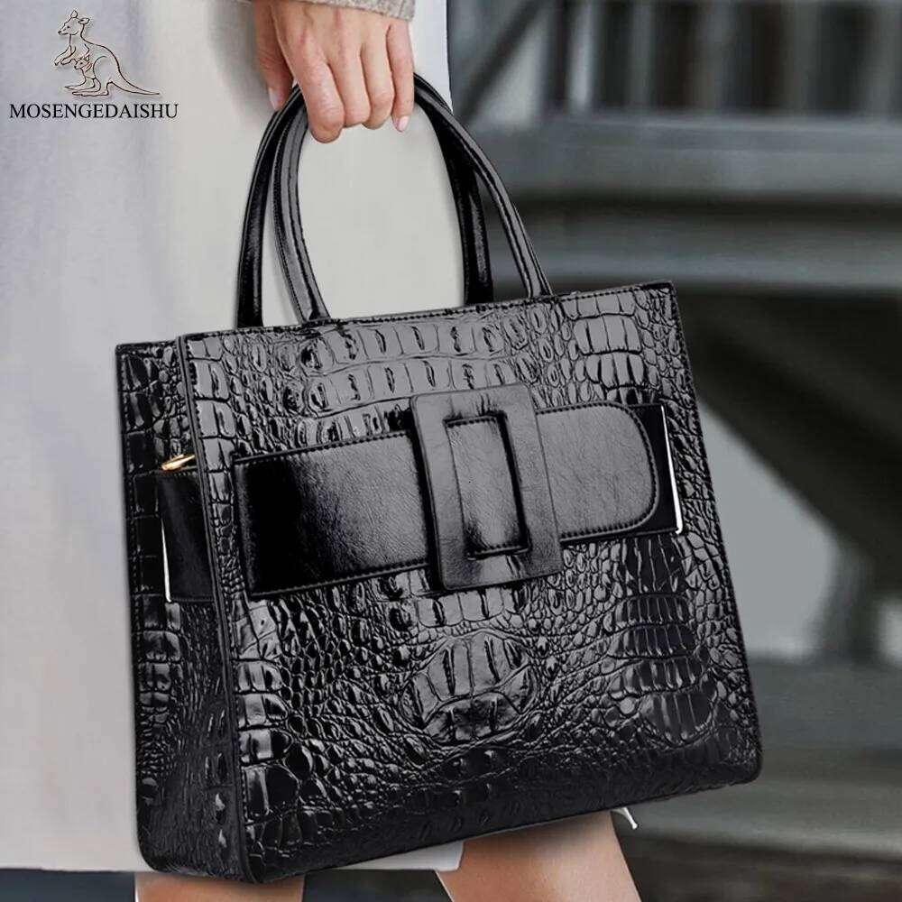 Brand Crocodile Belt Handbags Women Leather Shoulder Designer Crossbody Bags Female Retro Tote Handbag