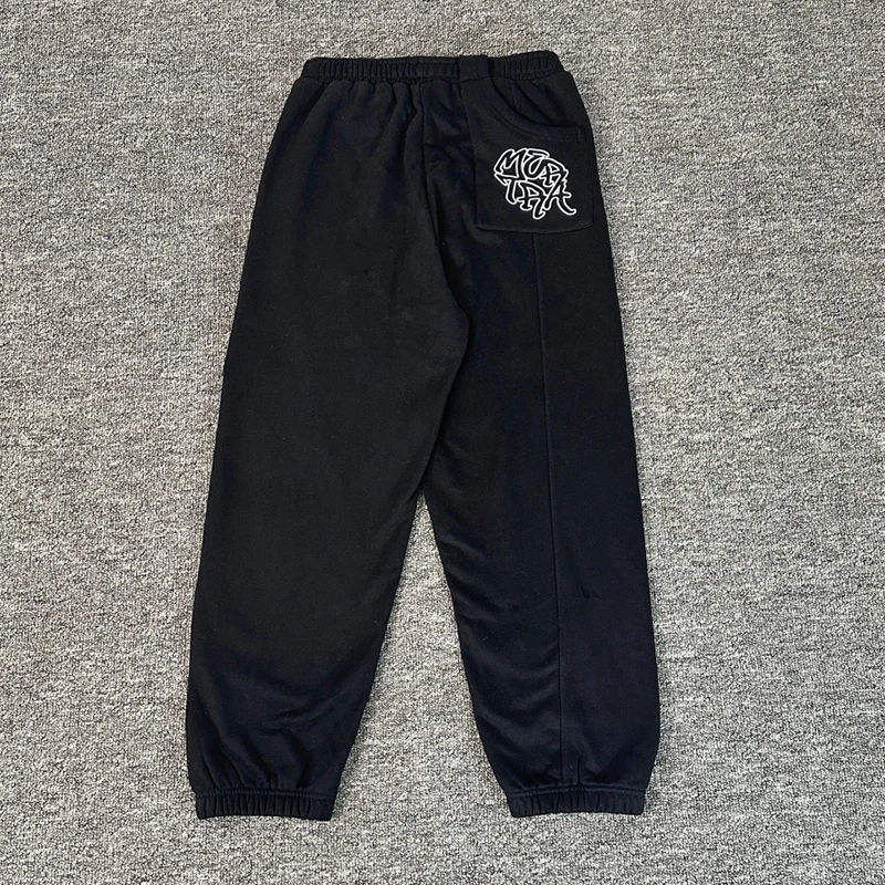 Black Men's Women's Loose Casual Sweatpants Hoodies Sweatshirts Sportswear Sets Real Photo