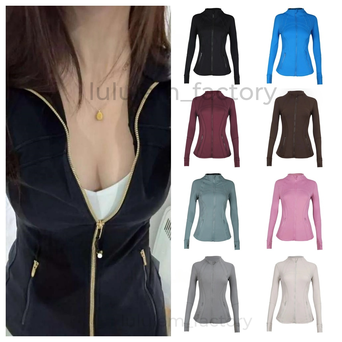 2025 top Workout set Yoga sets Jacket Define Align High Waist Sports Suit close High waist Pants Running Long Sleeve leggings gym luluity lemones set Definejackets