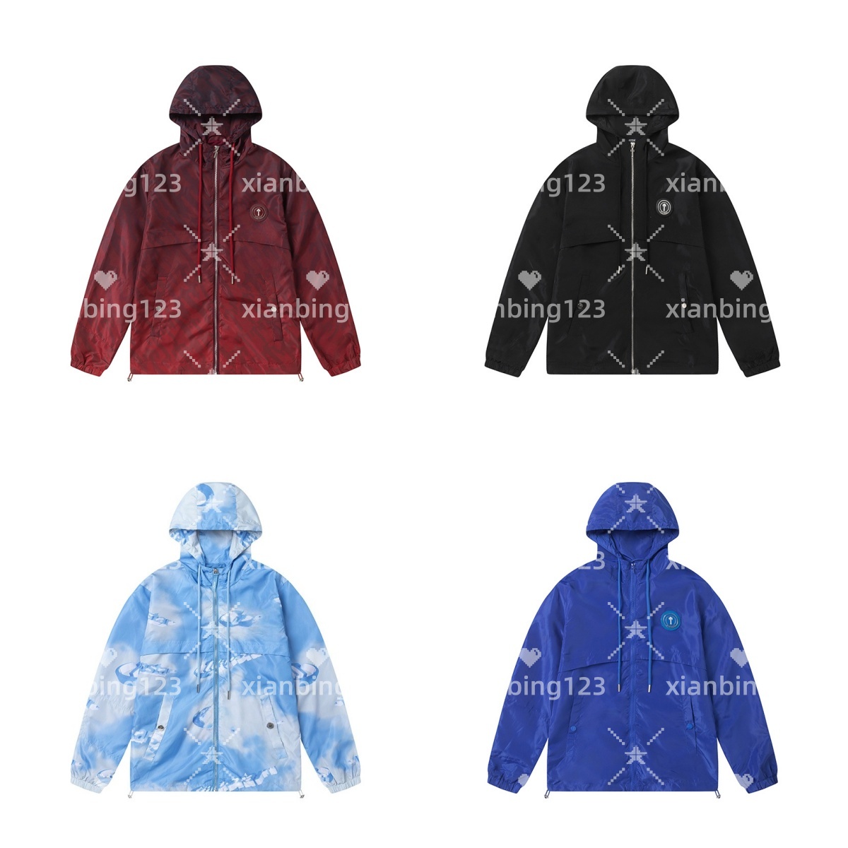 trapperstar Windbreaker Jackets designer Spring Autumn Sportswear Irongate Hooded Sweatshirt Outwears Mens Tie Dye Coat Outerwear Zipper Sun Protections