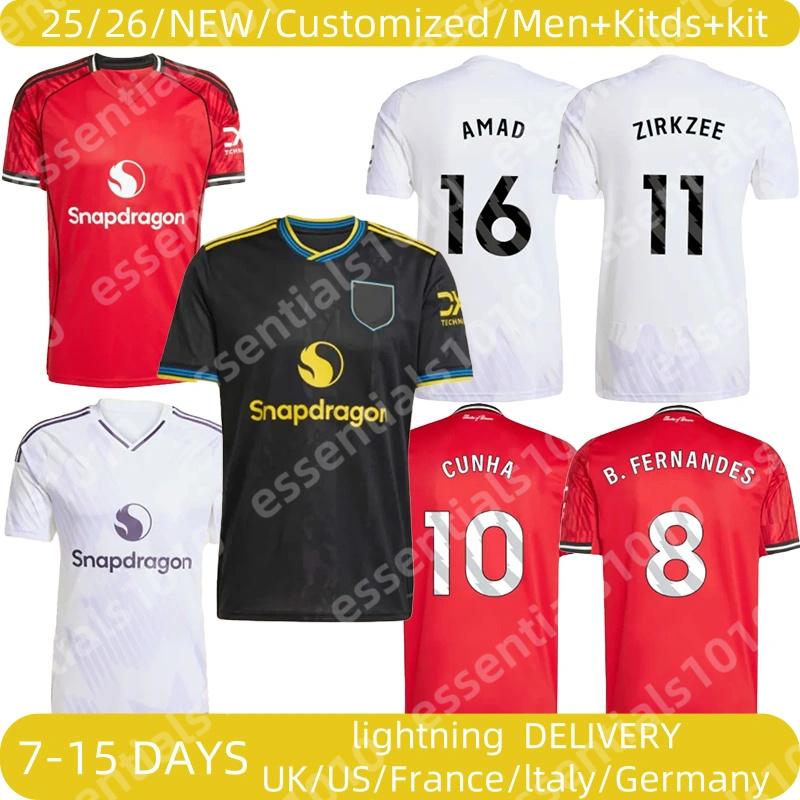 2025 NEW manchestes unted Soccer Jerseys AMAD HOJLUND MARTINEZ MOUNT DALOT CUNHA Casemiro Fans GARNACHO B. FERNANDES Player version 25 26 football shirt Men kids kit