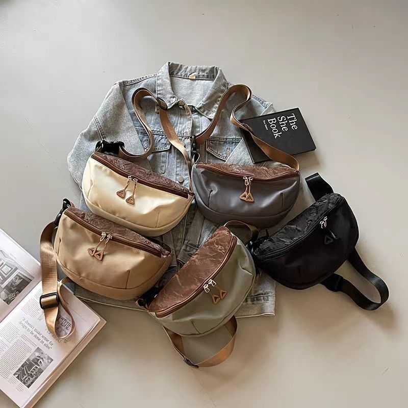 Backpack women's cross-body bag 2025 new model, large capacity, niche and versatile, fashionable bag, casual waist bag, dumpling bag Z250407