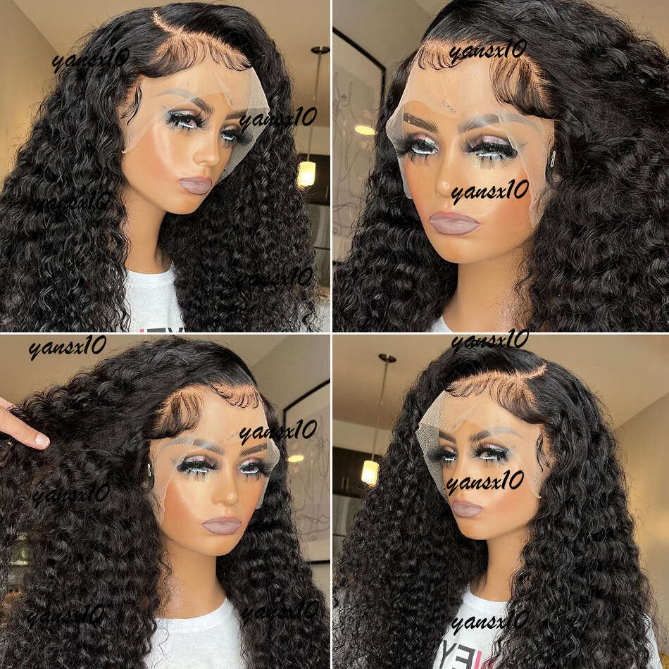 Brazilian Long Water Front Black /Brown /Blonde /Red Hd Wigs For Women 34 Inch Deep Wave Lace Frontal Synthetic Wig