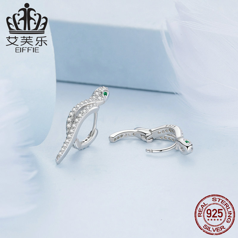 Luxury Brand Designer Jewelry Hot Sale Pure Silver S925 Snake-Shaped Earrings Platinum-Plated Zirconia Primate Animal Stud Earrings Bse669