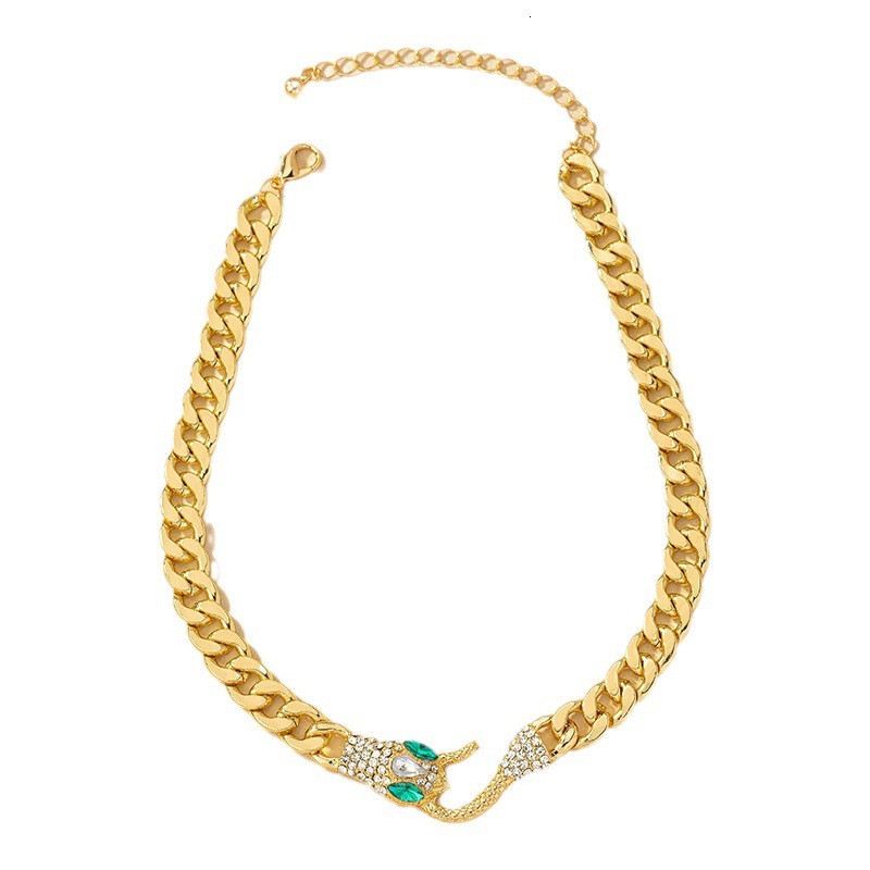 Luxury Brand Designer Jewelry European And American Snake-Shaped Metal Chain Necklace Collarbone Chain Internet Celebrity 2023 New Ins Hip-Hop Trendy 