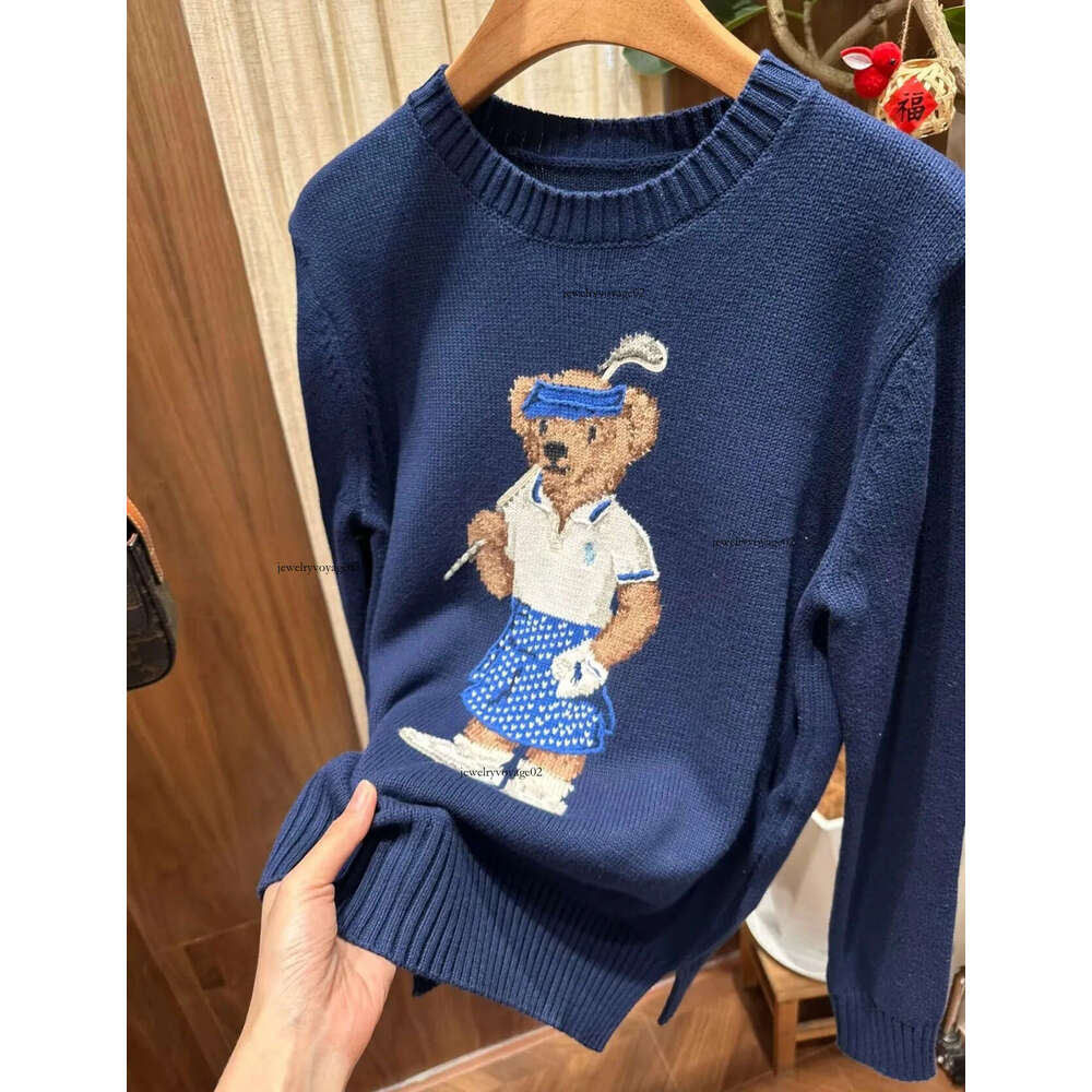 Women Knits ity Sweater Pullover Embroidery Knitted Sweaters ly Long Slve Casual Printed Wool Bear Tracksuit 3D1 Q260104