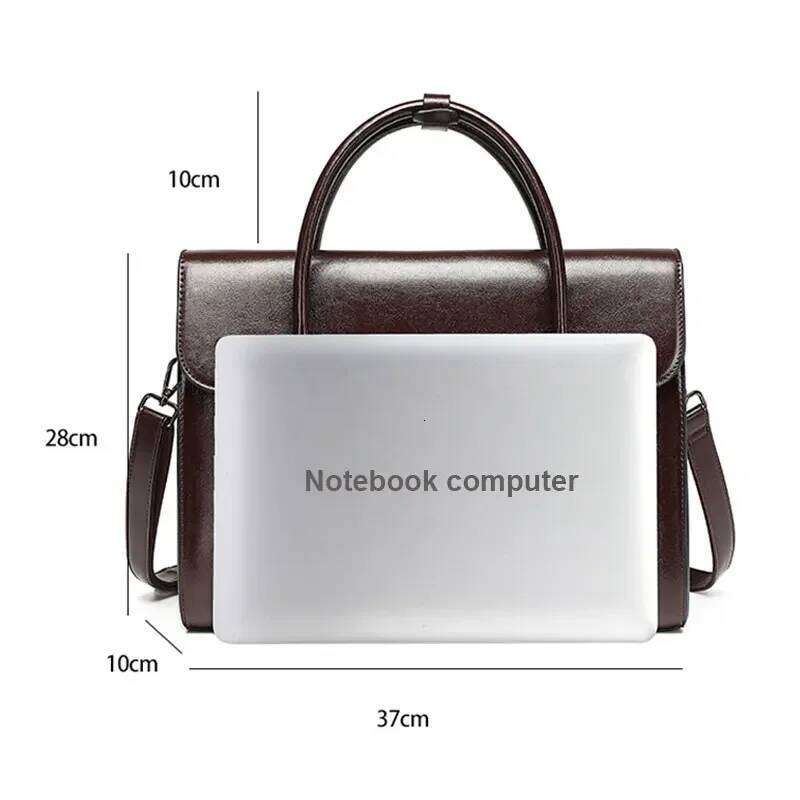 Cowhide Women's Tote Fashion Business Computer Bag Genuine Leather Women Crossbody Shoulder Bags Student Schoolbag