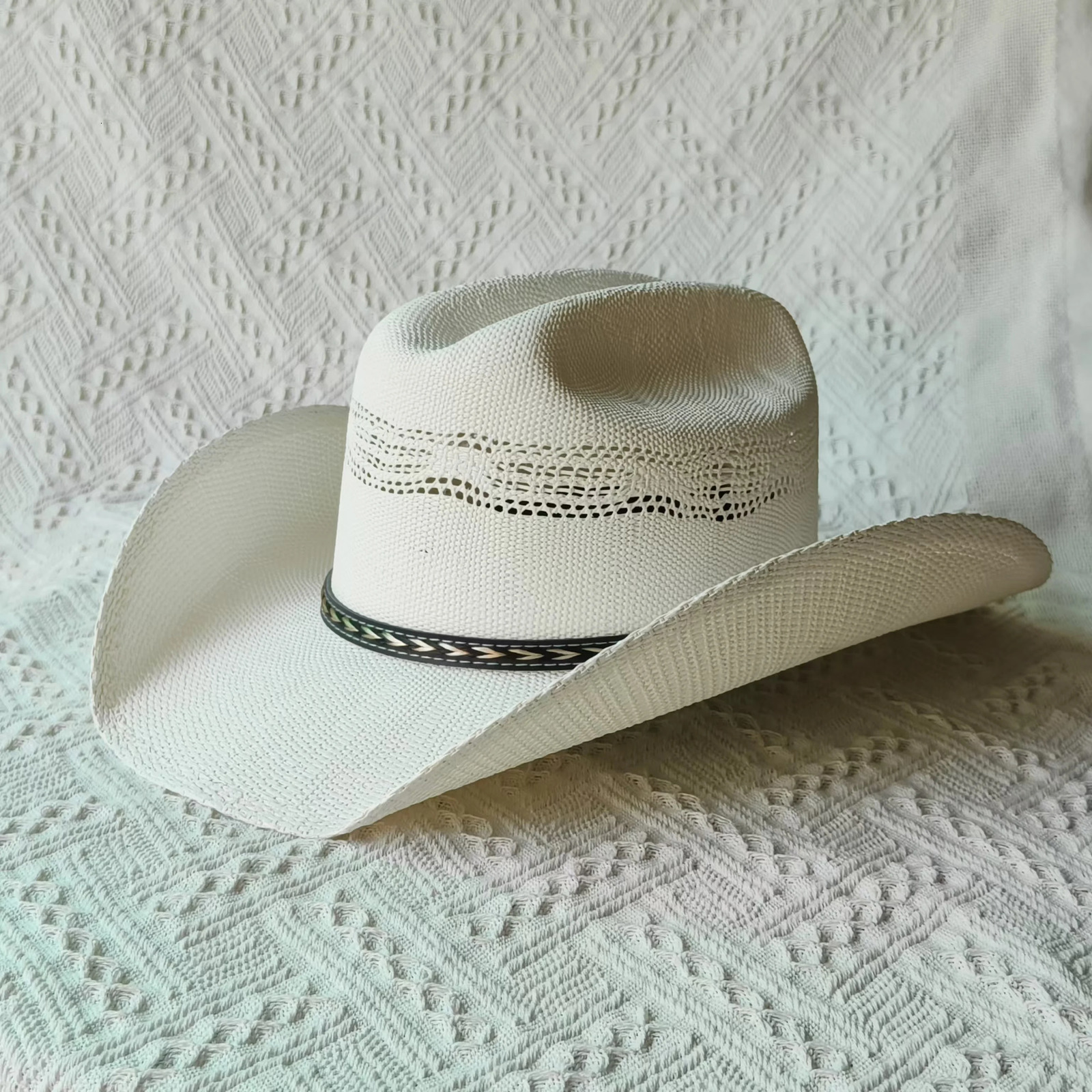 Pasture Western Cowboy Straw hat women Large Brim stiff straw hat cowboy Outdoor summer Sun Jazz Hat sombrero vaquero hombre 250829