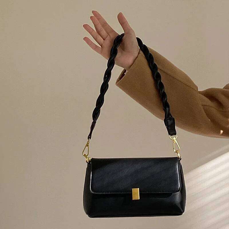 2025 New Women's Retro Underarm Single Shoulder Cross Small Bag, Horizontal Square Style