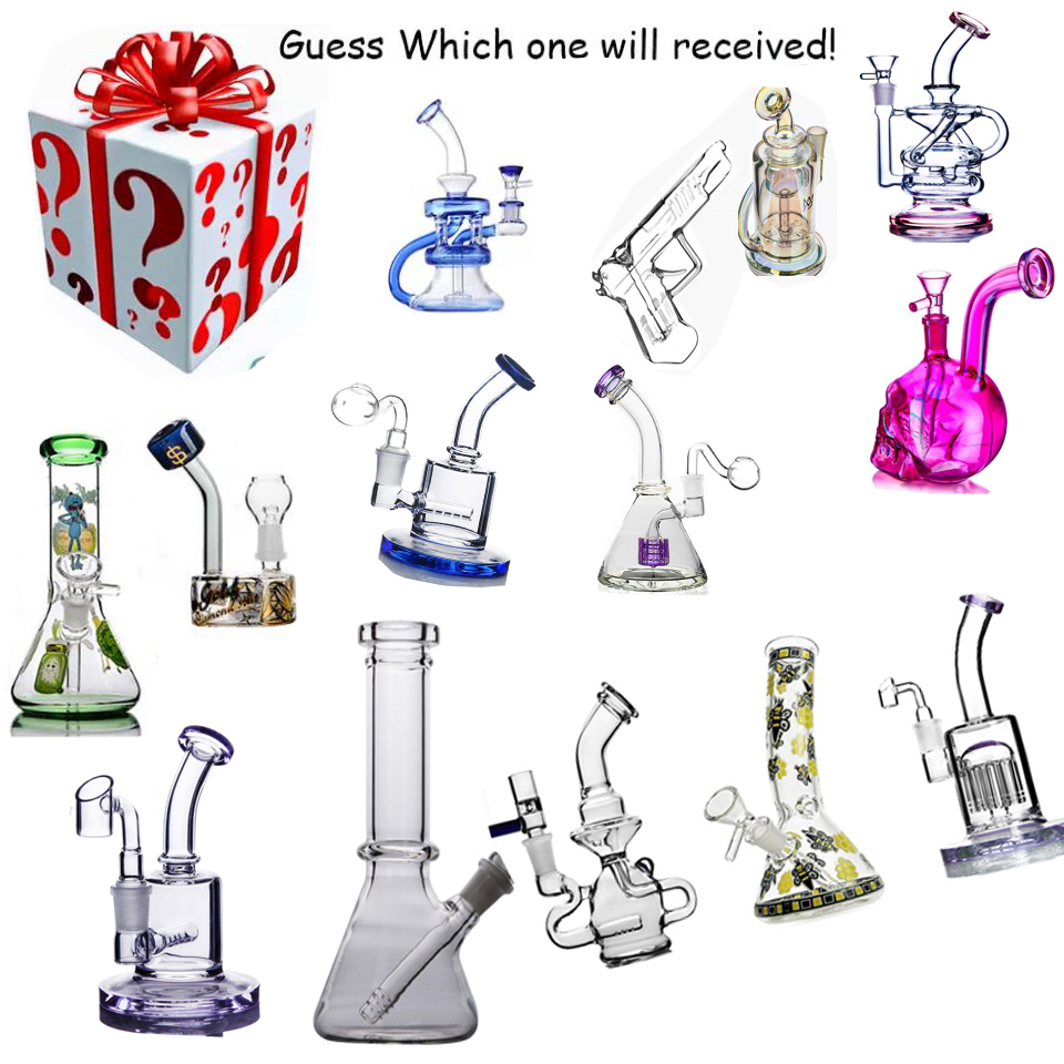 Mystery Box Glass Hookahs Bong Smoking Glass Water Pipes Bubbler Multi Styles Wholesale