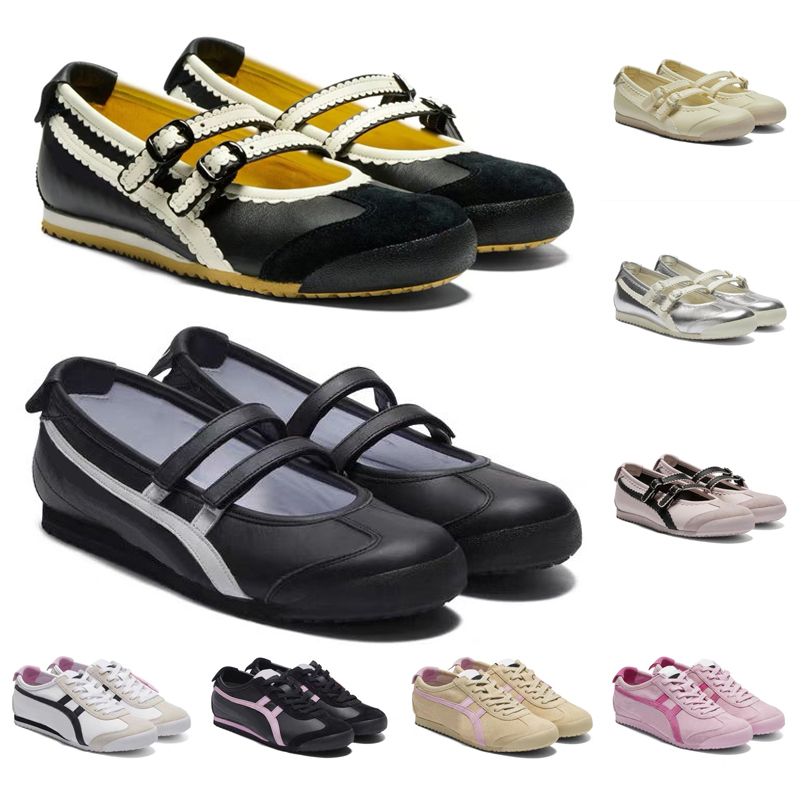 Designer Shoes Ballet Shoes Tiger Mexico 66 TGRS Womens Casual Shoes Metallic Silver Triple Black White Pink Beige Flats Dance Non-slip Fashion Ladies Girls Sneakers