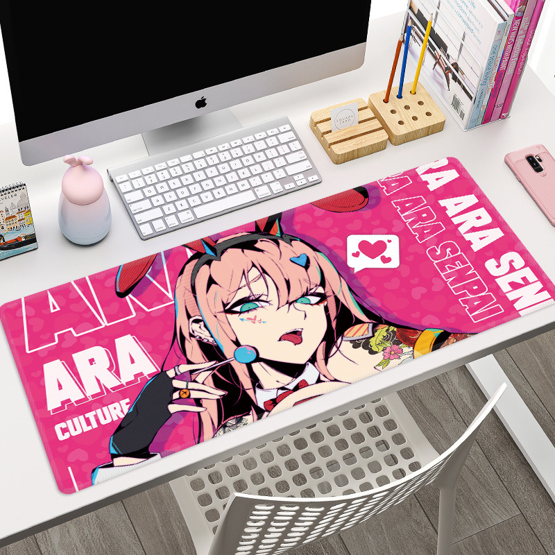 Sexy Girl Large RGB Mouse Pad Gaming Mousepad LED Mouse Mat Gamer Mousepads PC Desk Pads RGB Keyboard Mats XXL 35.4x15.7in