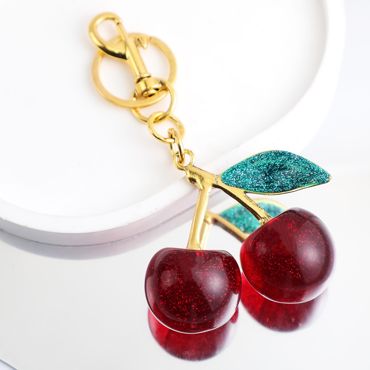 Cherry Keychains Exquisite Creative Handbag Accessory Car Key chain Decoration Gift
