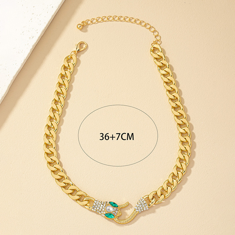 Luxury Brand Designer Jewelry European And American Snake-Shaped Metal Chain Necklace Collarbone Chain Internet Celebrity 2023 New Ins Hip-Hop Trendy 
