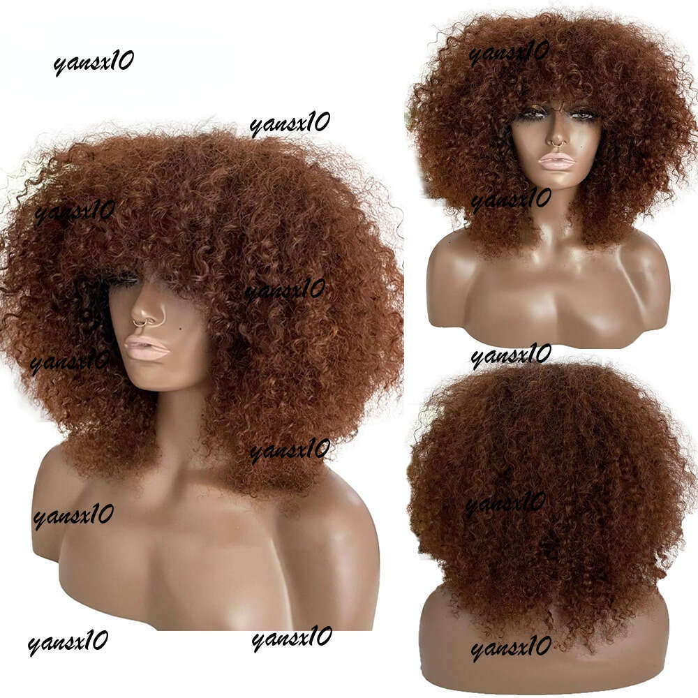 Mogolian Human Hair Wigs for Women 360 Full Lace Afro Kinky Natural Black Short Pixie Curly Synthetic Wig