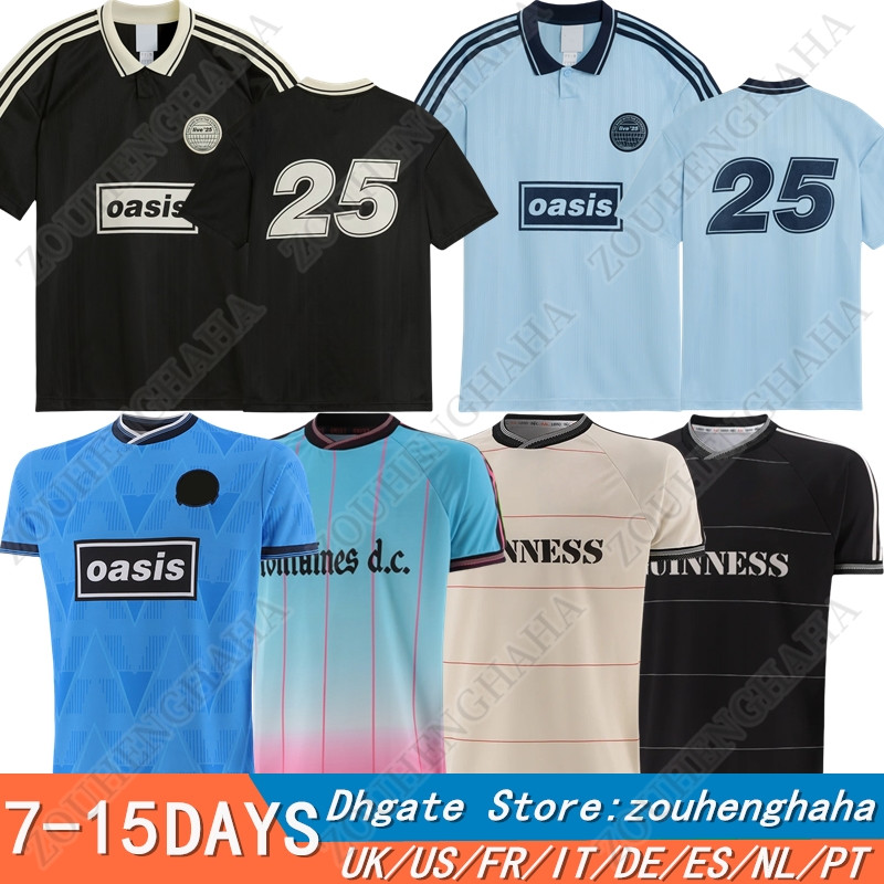 S-4XL Oasis Soccer Jerseys 2025 2026 Fontaines Dc BLACK GUINNESS TOUR JACQUARD Live Oasis Tour football Jersey shirt Kit