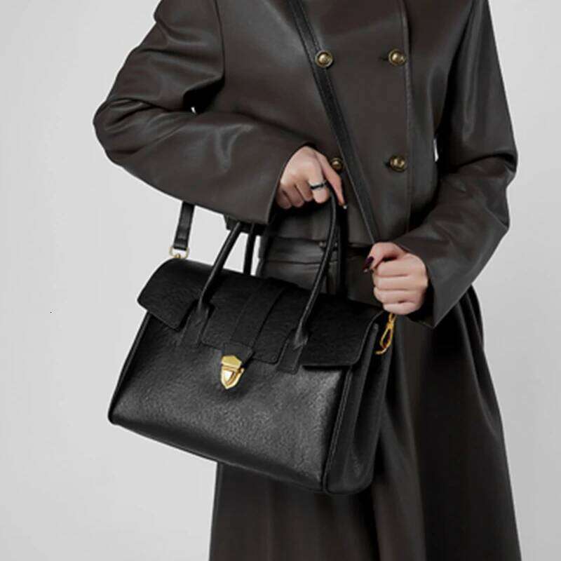 Burminsa Cowhide Genuine Leather Tote Handbags For Women 2025 Designer Satchel Commuter Ladies Shoulder Crossbody Bags