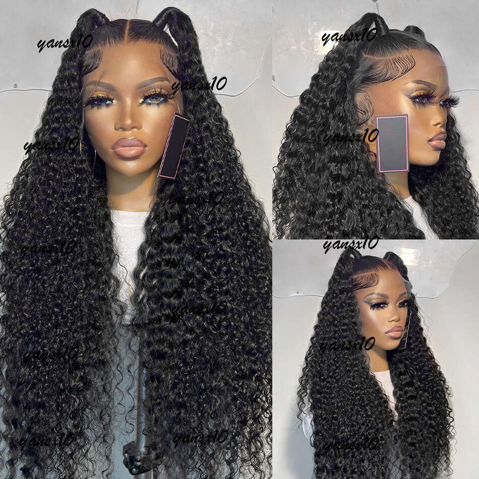 40 Inch Curly 13x4 Front Human Hair Brazilian Wigs For Women Deep Wave HD Lace Frontal Wig Synthetic Pre Plucked