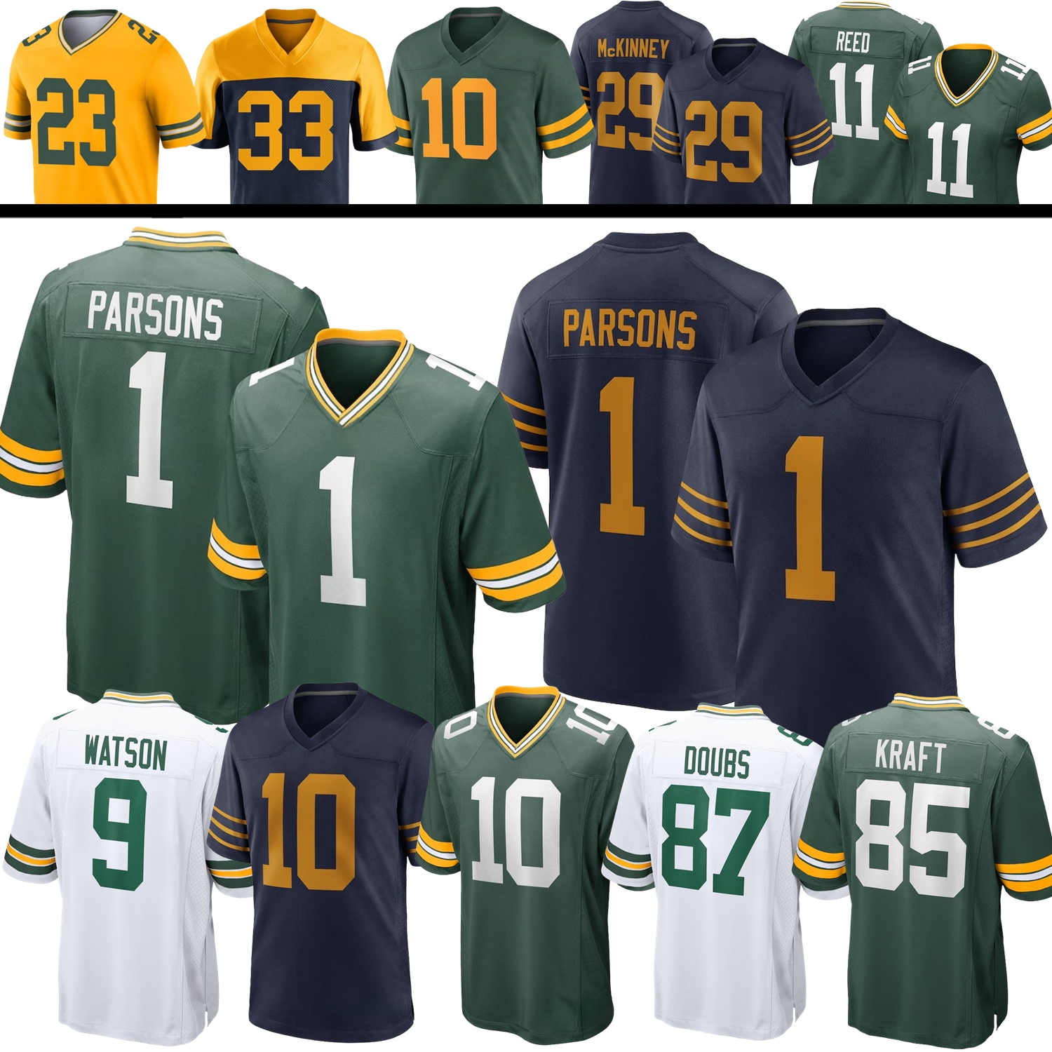 1923 Throwback Football Jersey Micah Parsons Love Josh Jacobs Jayden Reed Luke Musgrave Kenny Clark Isaiah Simmons MarShawn Lloyd Watson McKinney Doubs Golden