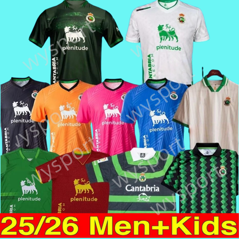 Camiseta Racing de Santander Soccer Jerseys 2025 2026 Home Away Third 99 00 Vintage Tops 112th Anniversary Men Football Jersey Shirt Kit SANGALLI ARANA VICENTE