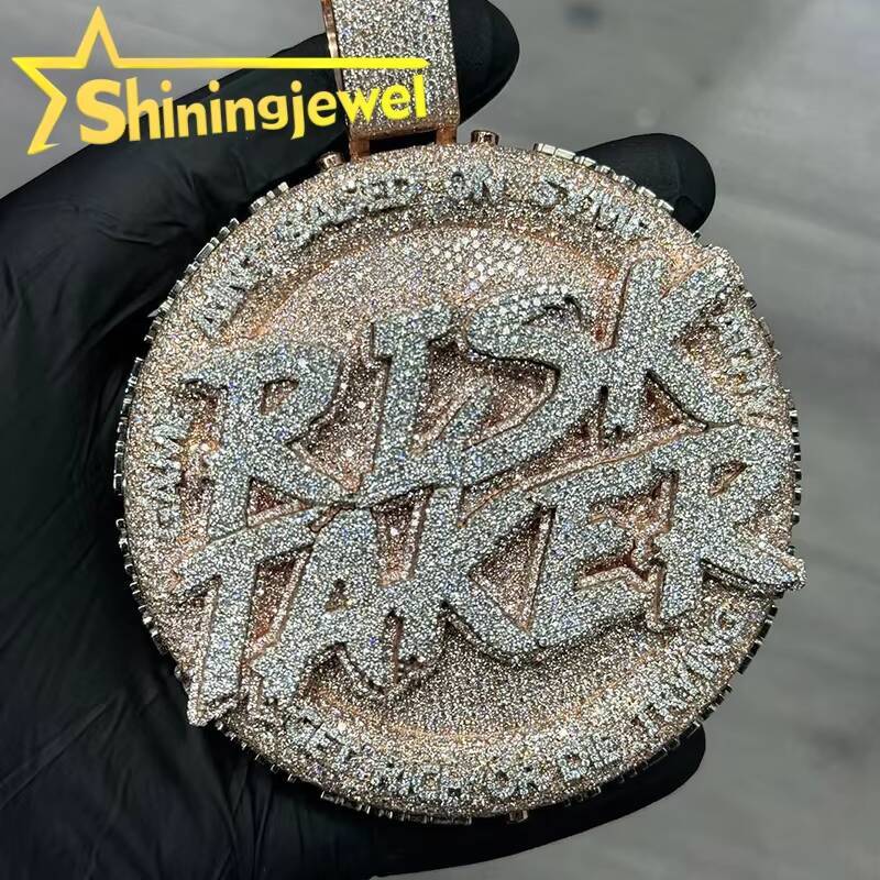 Iced Out Buss Down Gold Plated Custom Name Pendant 925 Sterling Silver GRA Moissanite Pass Diamond Test Letters Hip Hop Pendant