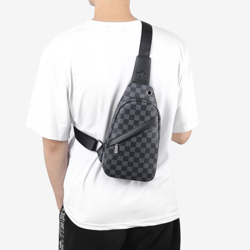 Designer Bag Luxury Bag Shoulder Bag Shoulder 2025 New Men's Chest Outdoor Leisure Waterproof Checkered Backpack Multifunctional Waist Single Cro