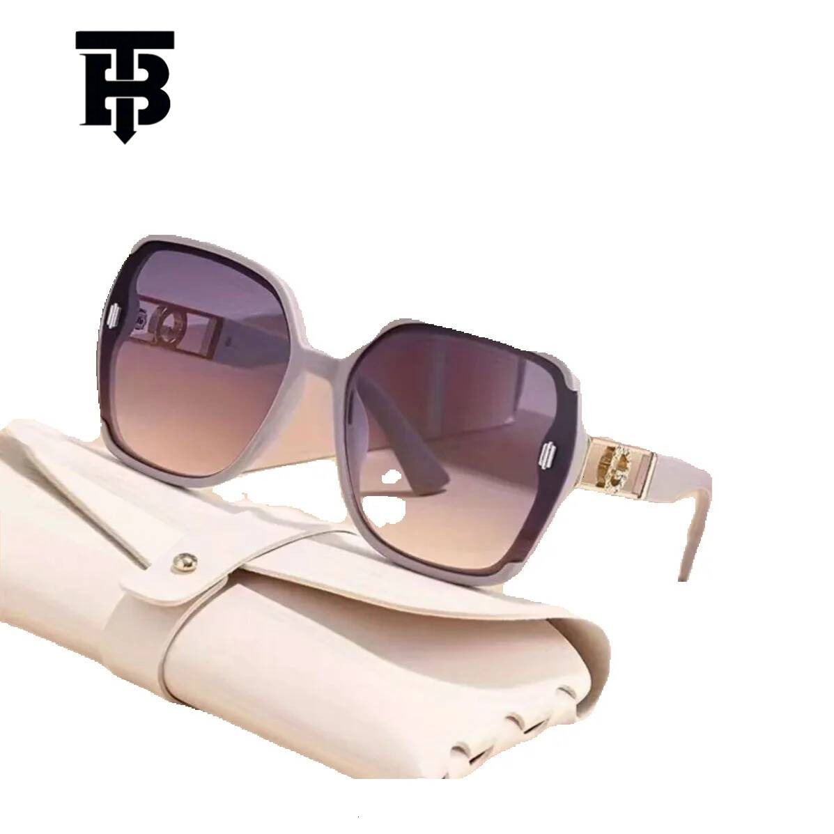 Free Shipping For New Designer Accessories Cross-border New Sunglasses For Women High-end Feel UV Protection Large Frame Slimming Sun Protection Sungl