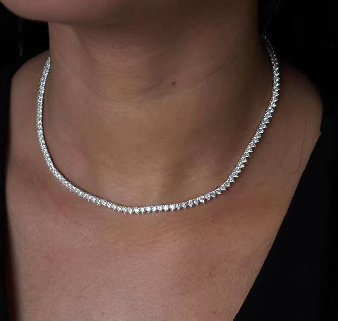 Tennis Chain Provide GRA Certificate 925 Sterling Silver 3.5MM Tennis Necklace Hip Hop Jewelry Necklaces Vvs Moissanite