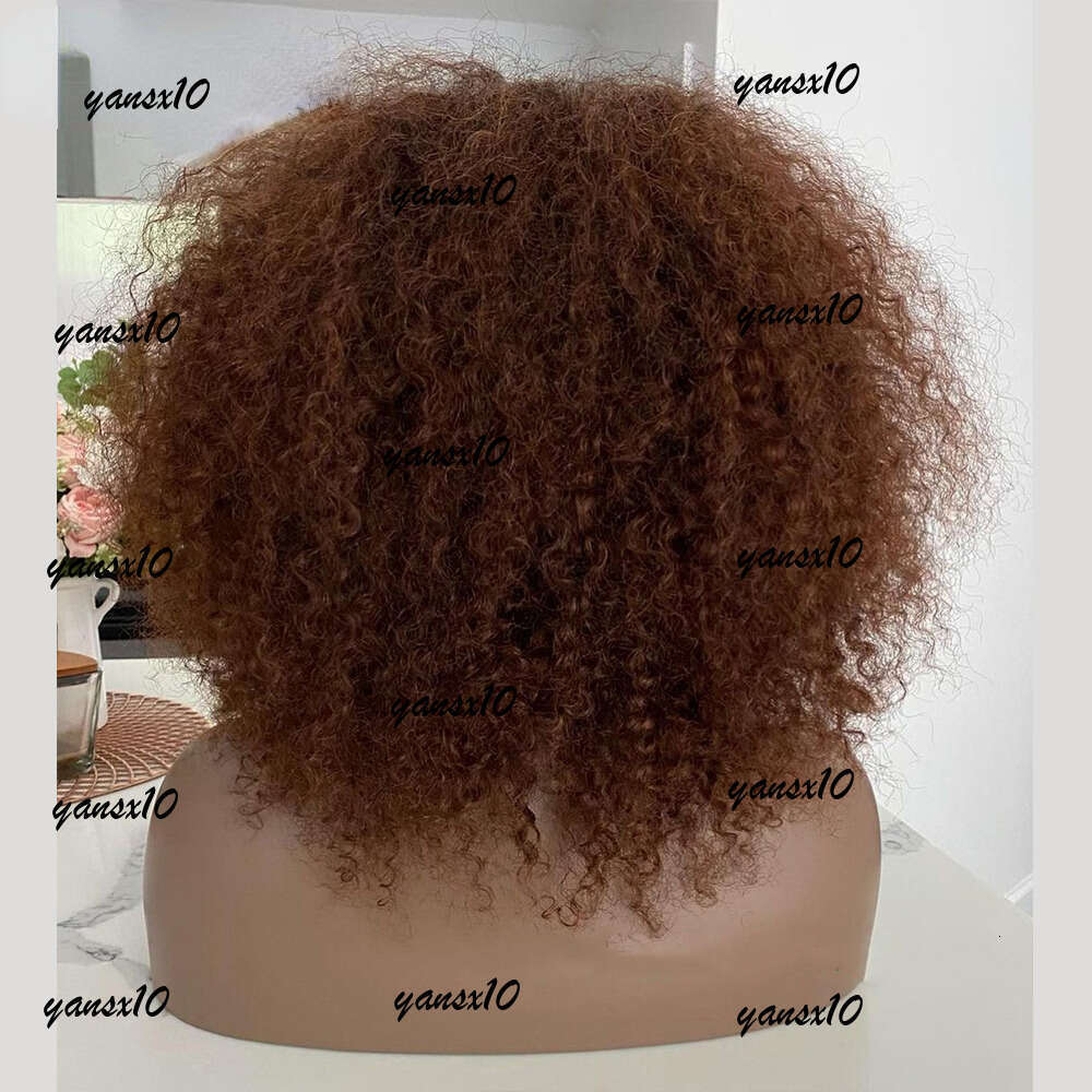 Jerry Curly Human Hair with Bangs None Full Lace Frontal Bury Red /Black /blonde Colored Wigs for Women Short Bob Wig