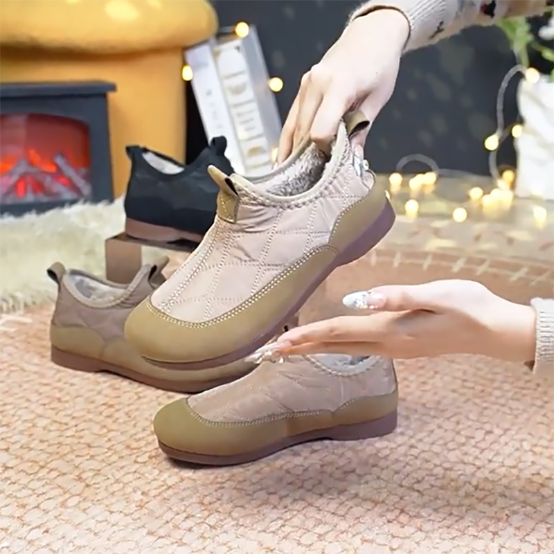 Winter designer boots woman Fashion snow boots Fluffy Lining Soft Sole Shoes Ladies slip-on Warm Comfortable wool blend cotton booties Size 35-42