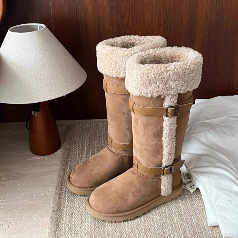 Free shipping designer Boots hot sales classic vintage winter new item thick sole height increasing long tube snow shoes casual versatile womens cotto