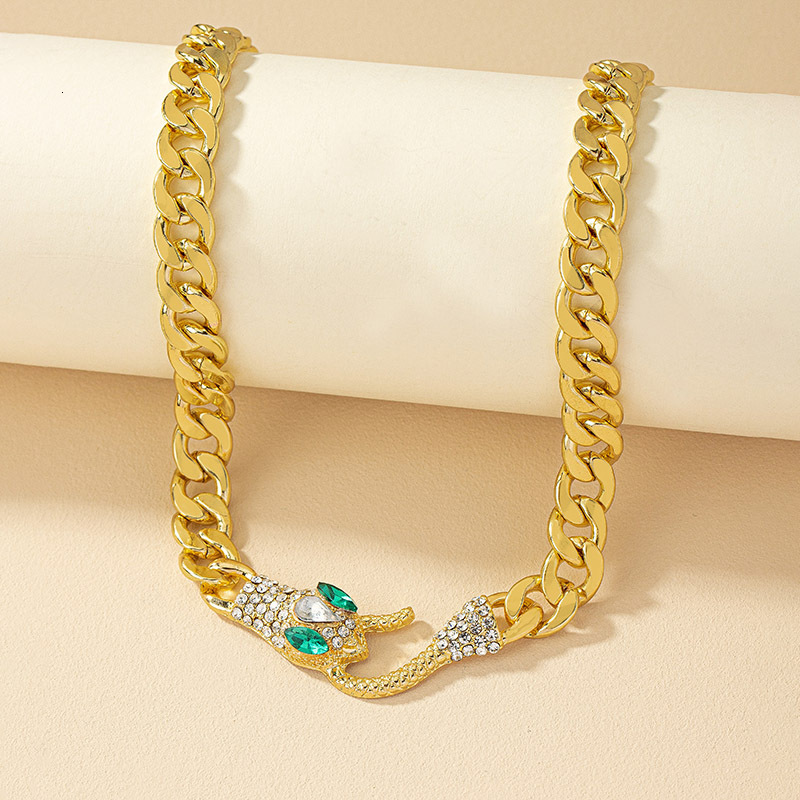 Luxury Brand Designer Jewelry European And American Snake-Shaped Metal Chain Necklace Collarbone Chain Internet Celebrity 2023 New Ins Hip-Hop Trendy 