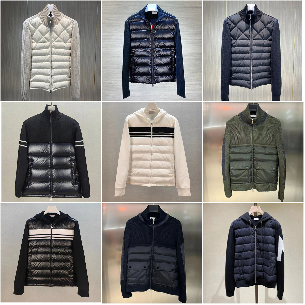 Winter puffer Jackets designer cardiga jacket down jacket puffer knit cardigan jacket fashion splicing knitted sleeve Lightweight fashionable and warm down ja
