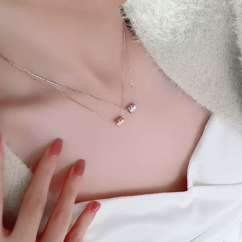 Luxury Brand Designer Jewelry 925 Sterling Silver Small Waist Necklace For Women, Niche Design, Light Luxury Zircon Clavicle Chain, Ins Style, Gift Fo