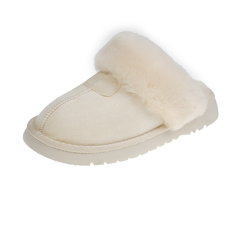2025 designer shoes free shipping autumn and winter flat slippers casual solid color snow boots women's velvet cotton shoes for warmth pink white