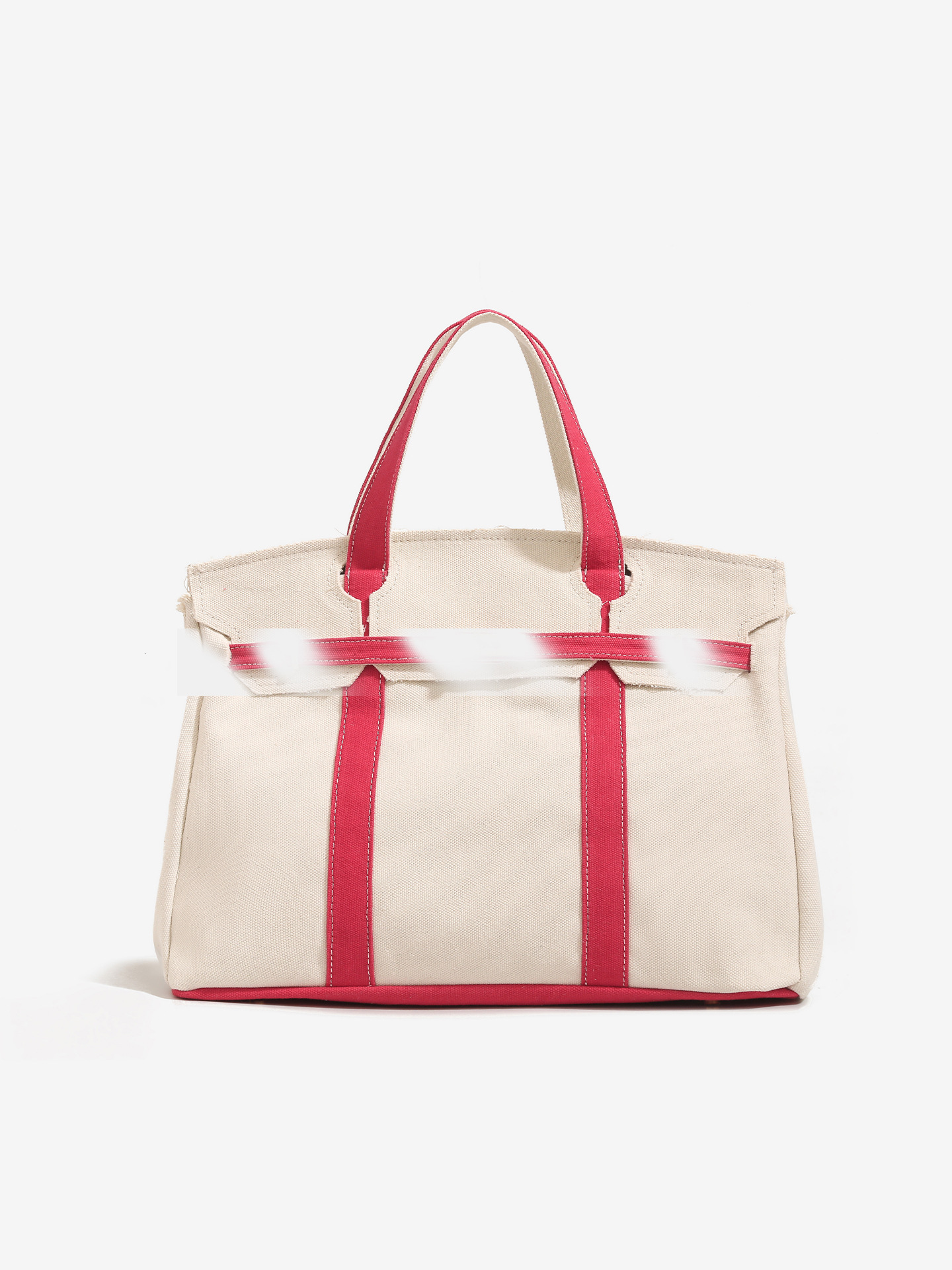Women's Canvas Bag 2025 New Designer Color blocked Handbag Large Capacity Commuter Multifunctional Bag