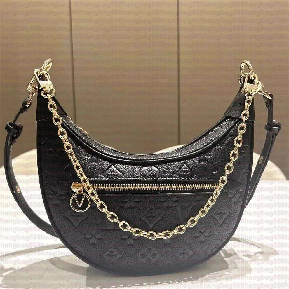 loop hobo bags Gold Chain Handbag Luxuries Designers bags Fashion Womens Coated Canvas Zipper Crossbody Shoulder Bag Crescent bottom handbags Moon purses AA