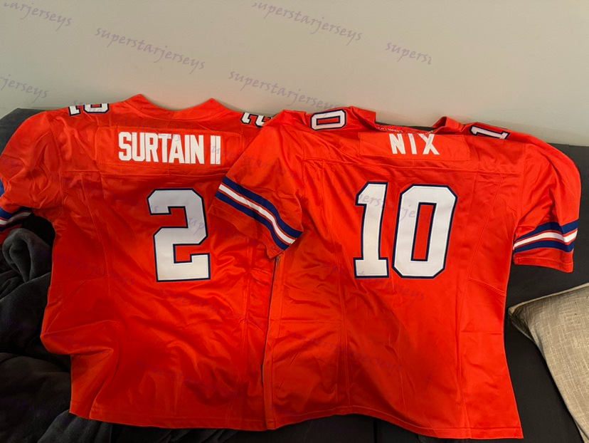 23 Barron 10 Bo Nix 2 Patrick Surtain ll 7 John Elway 14 Courtland Sutton Courtland Sutton Customized Football Jerseys Available Any Number Name For M