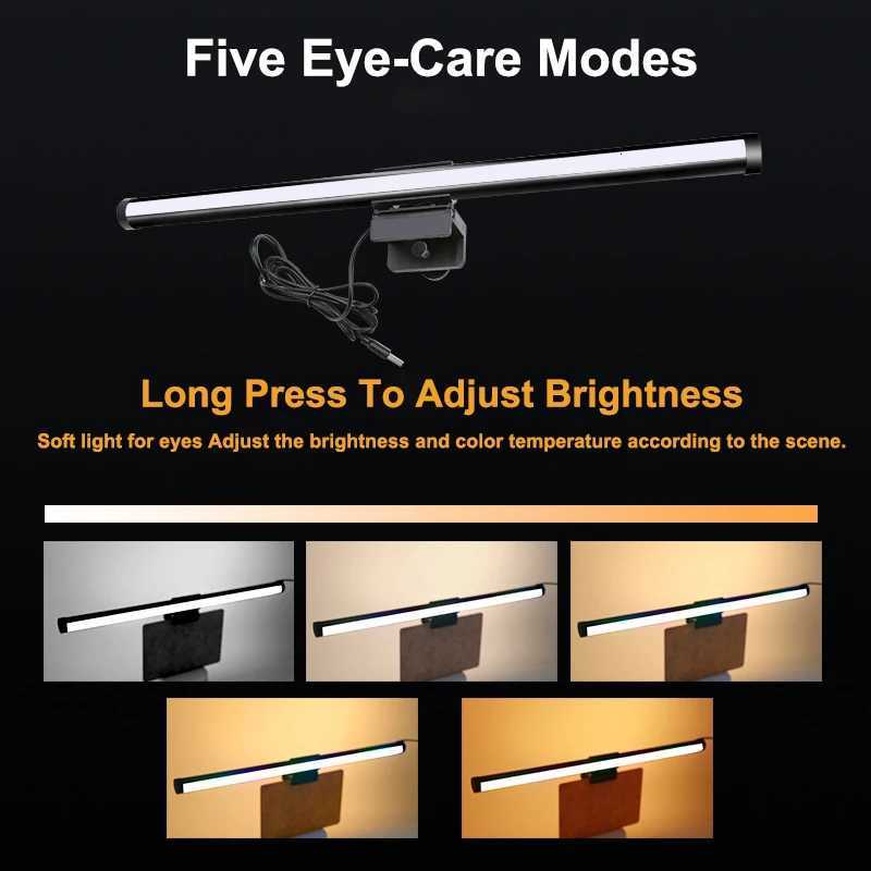 Computer Monitor Screen Light Bar Monitor Light Bar EyeCare Stepless LED Desk Lamp Dimming Lighting Table Lamp for Work Gaming H250829