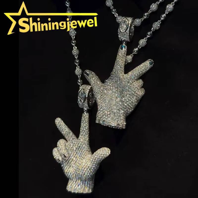 Gold Plated Custom 3D Pendant 925 Sterling Silver GRA Moissanite Pass Diamond Test 3D Design Iced Out Buss Down Pendant